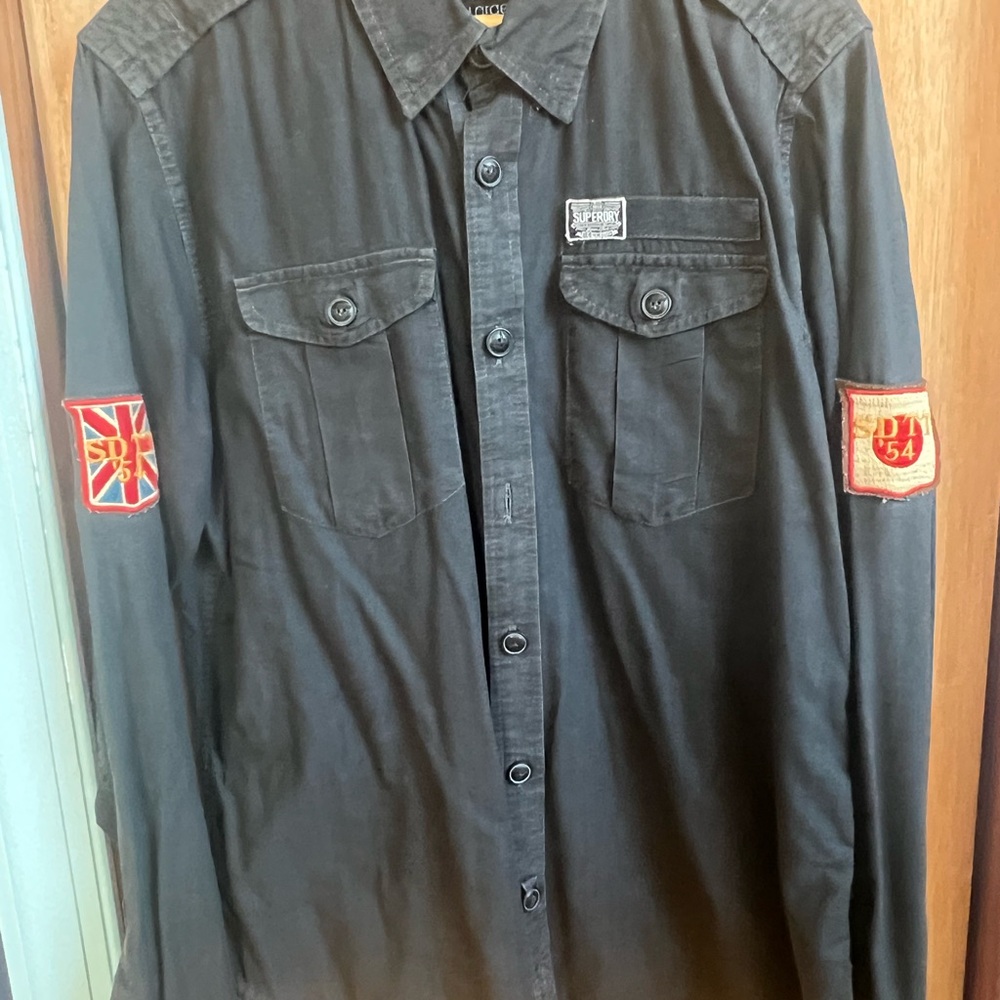 Superdry Charcoal Button-Up Shirt
